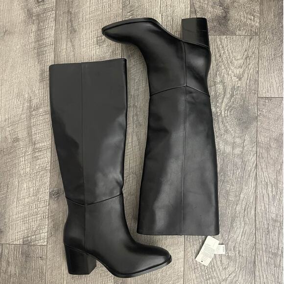 Banana Republic Shoes - Banana Republic Women's Black Leather Block Heel Knee High Boots